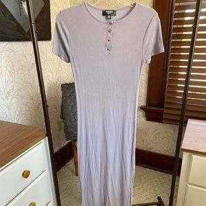 Maternity midi ribbed light blue dress